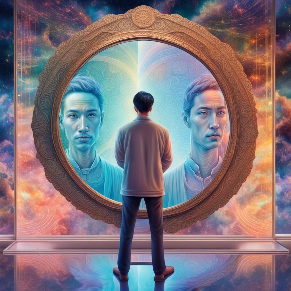 Astral Reflection: A Mixed Media Vision