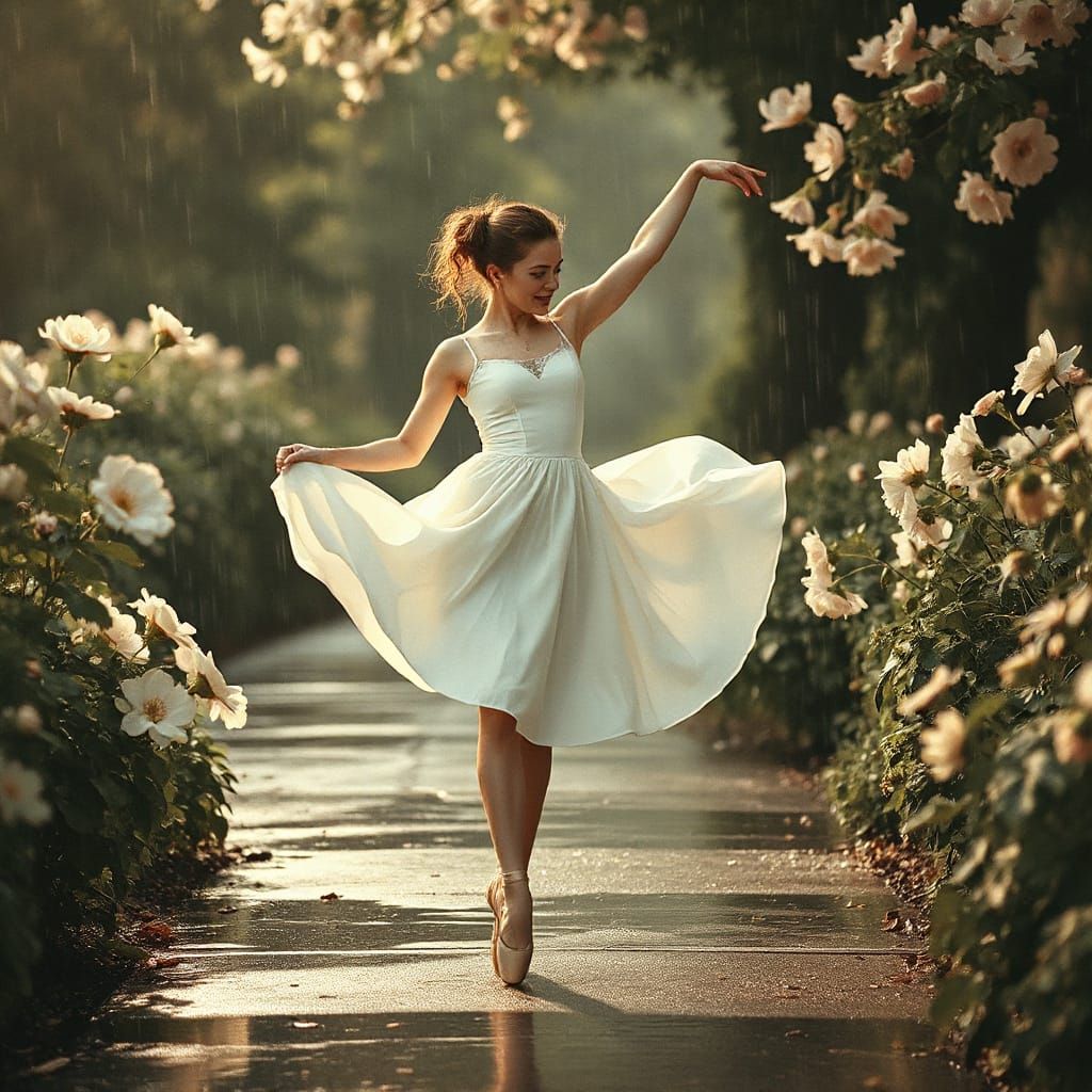 Ballerina's Rainy Dance: Nostalgic Film Photography