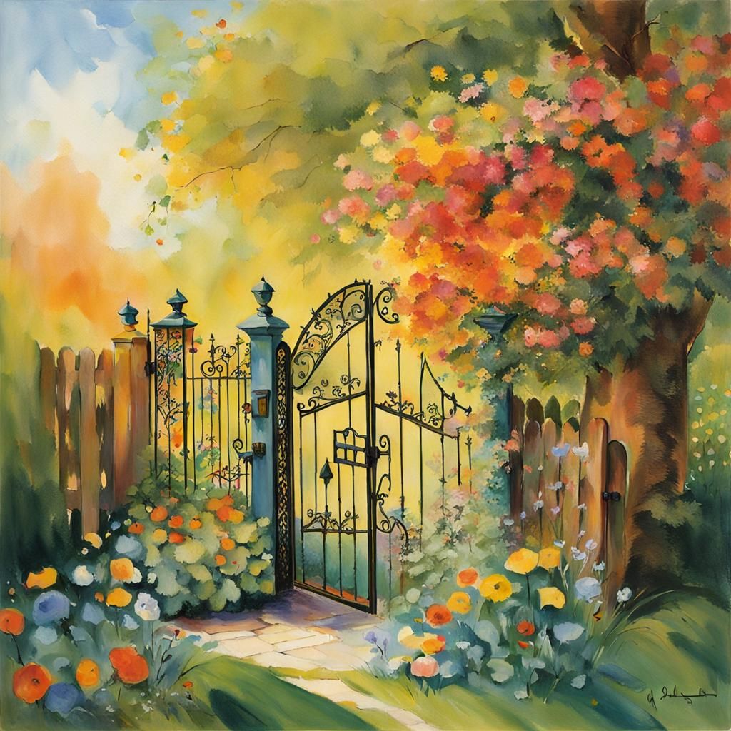 AI Image of a Simple Garden Gate