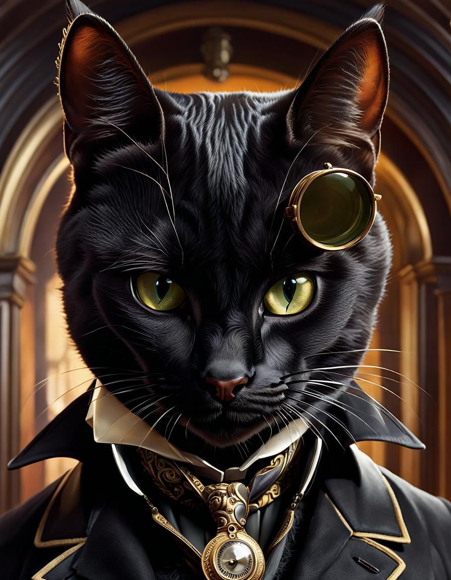 Victorian Cat Detective in Style of Lewis Carroll