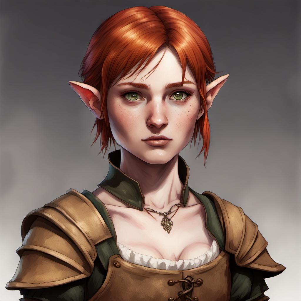 Halfling Innkeeper Portrait in Anime Style