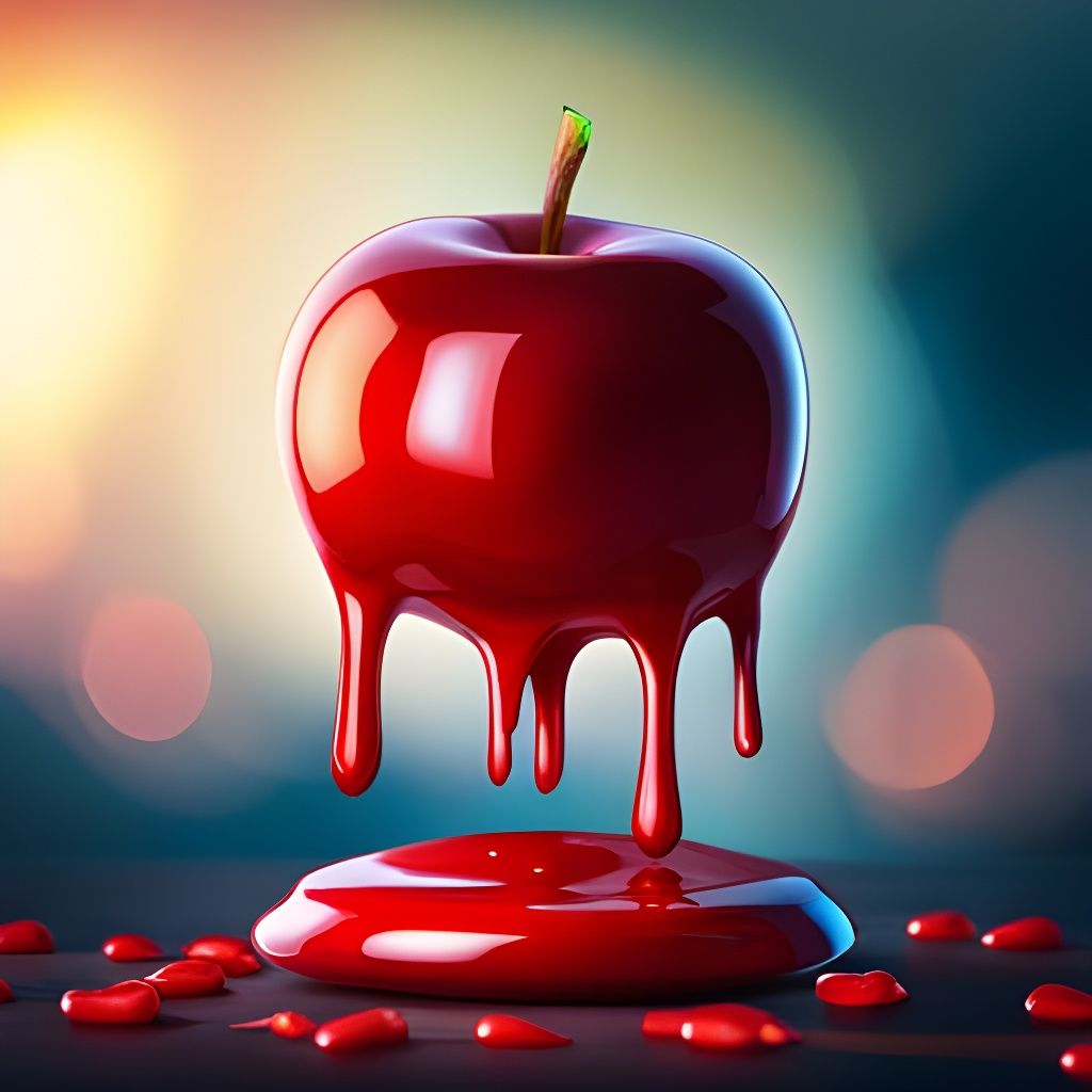 Hyperrealistic Candy Apple in Disney Pixar Style