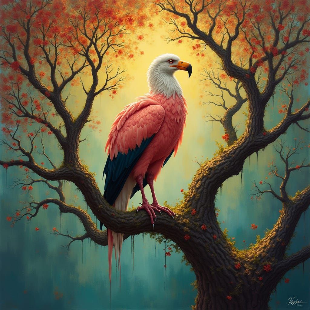 Eagle-Flamingo Hybrid in Regal Tree Splendor