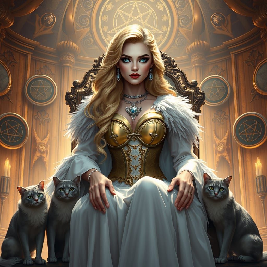 Regal Goddess in Matte Painting Style with Intricate Details