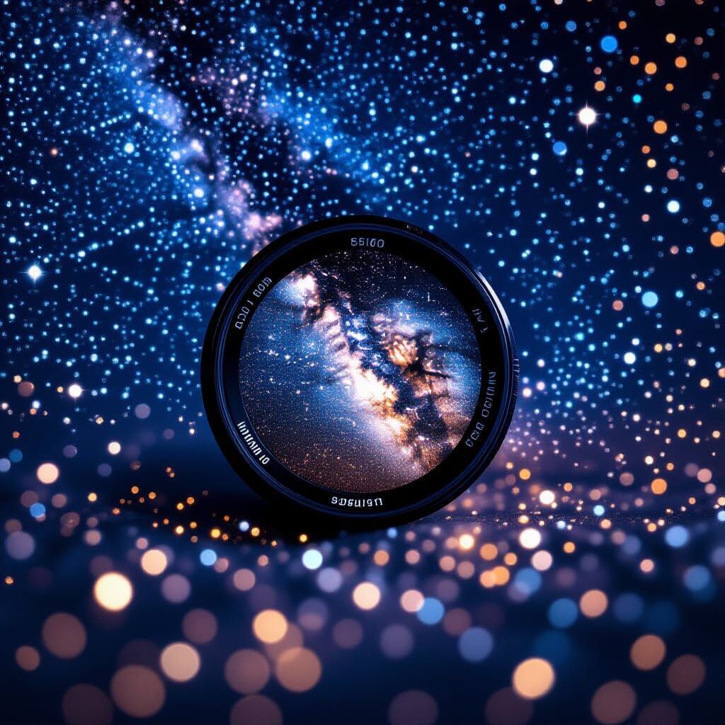 Vivid Night Sky with Stars and Galaxies