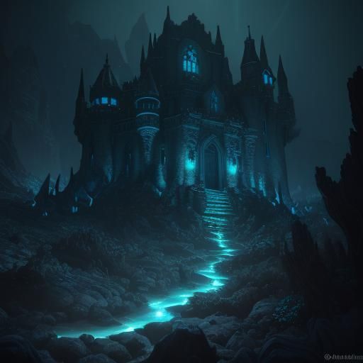 Shadow Eel Kingdom: Dark Fantasy Matte Painting