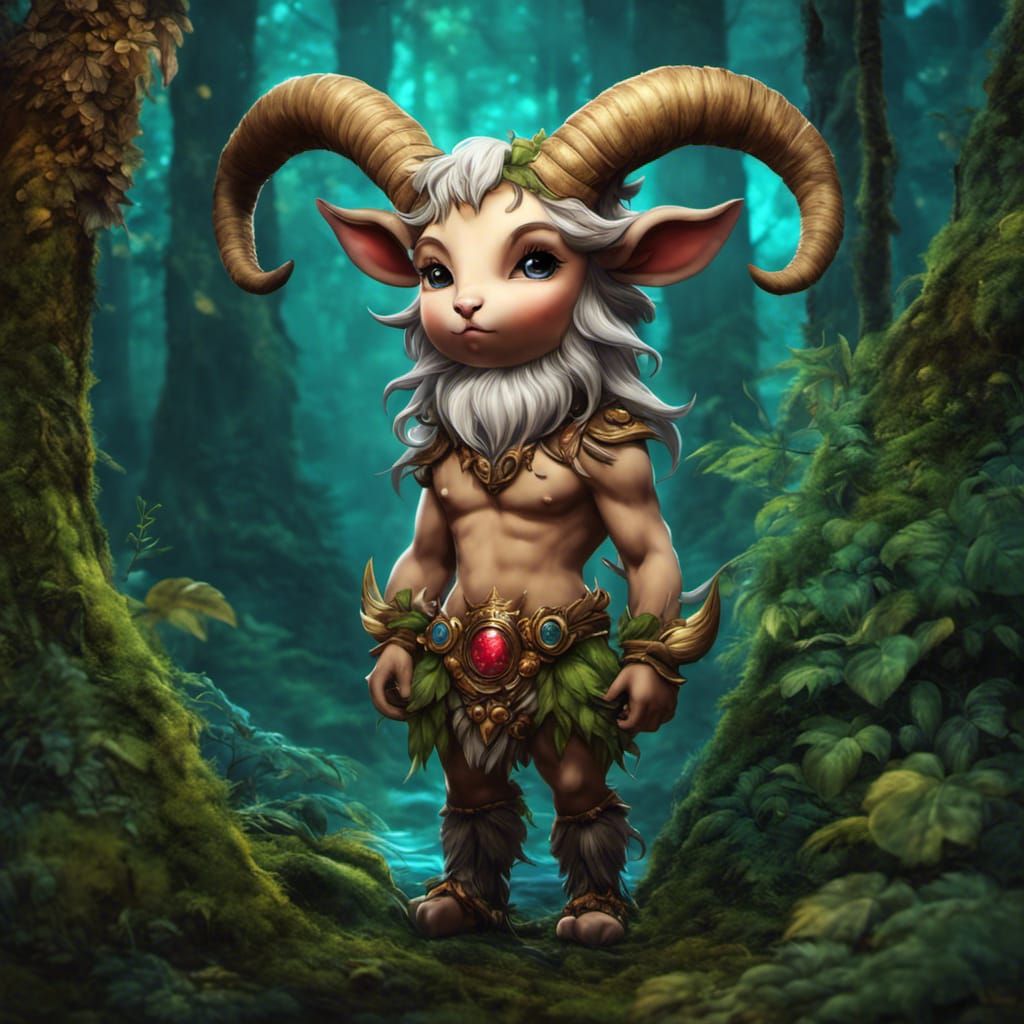Charming Mythical Satyr in Vibrant Forest