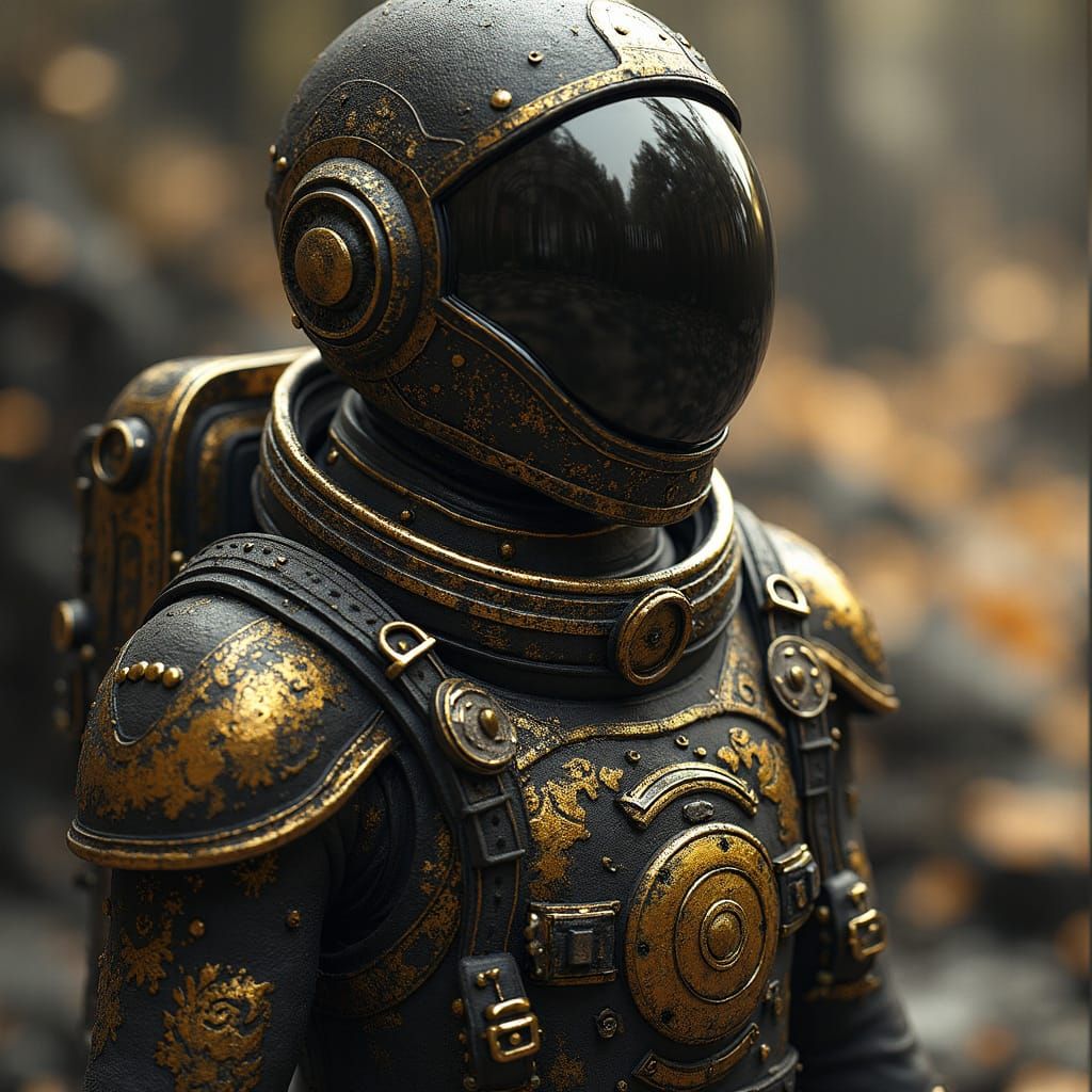 Dark Gold Astronaut in Dream Reality