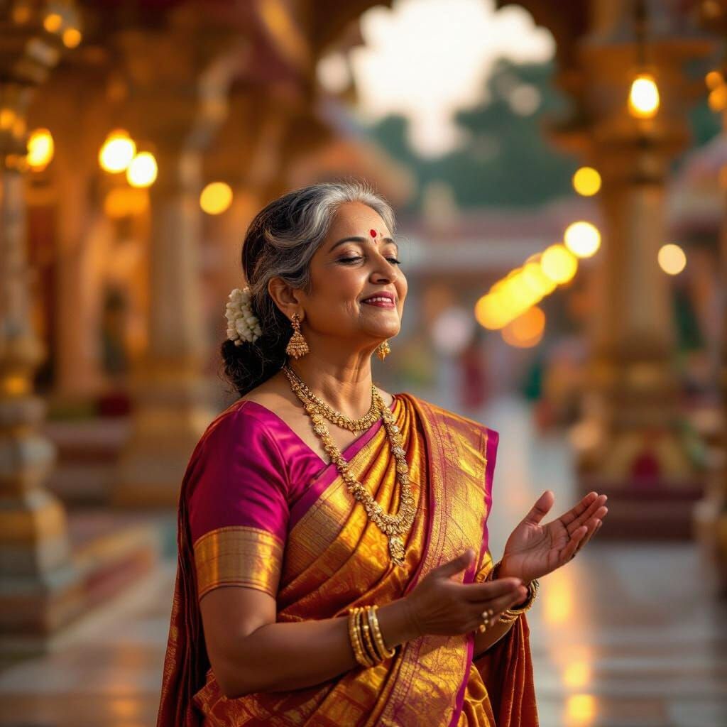 Devotional Bhajan Sung by Elderly South Indian Woman at Sai ...
