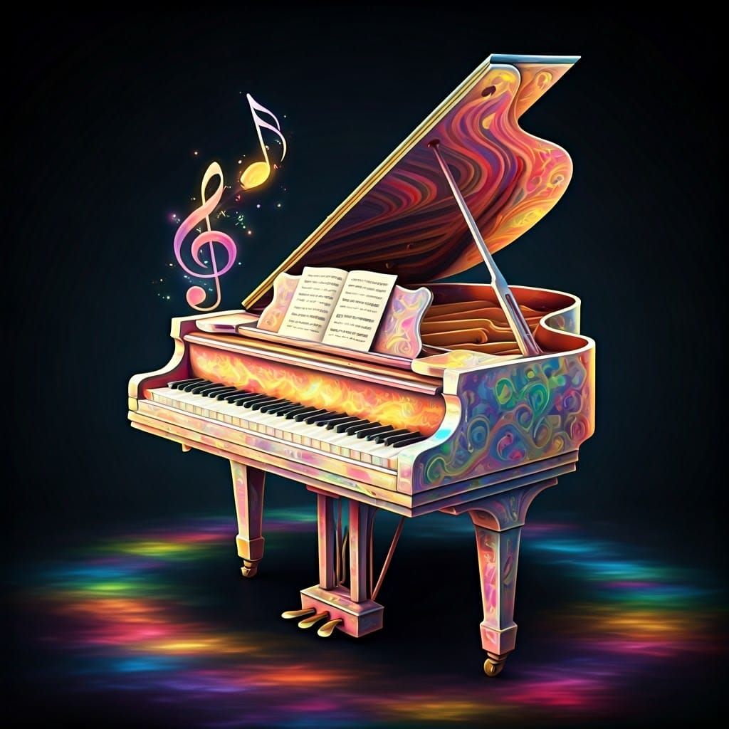 Rainbow Grand Piano: A Kaleidoscope of Color