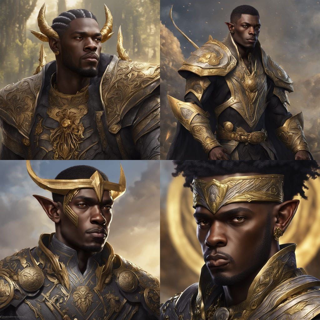 Intricate Portrait of a Handsome Sun Elf King