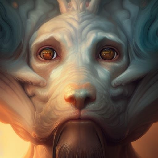 Falcor and Atriyu Portrait in Hyperdetailed Style
