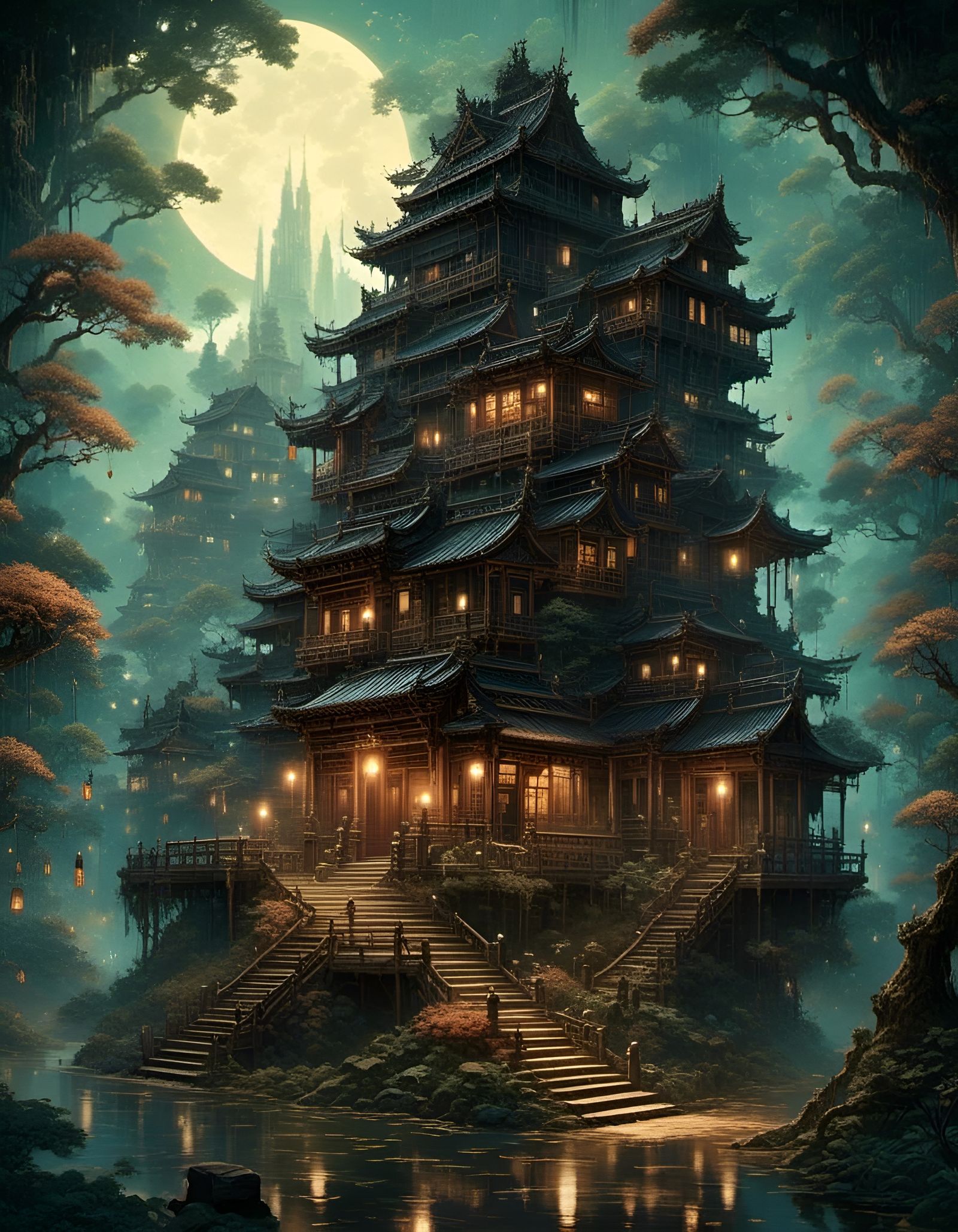 Wizard's House in Daimyo Anime Fantasy Style