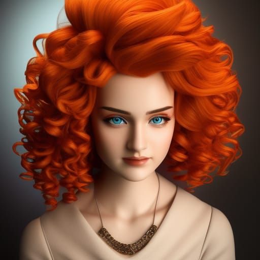 Beautiful Woman Portrait with Airbrush and 3D Shading