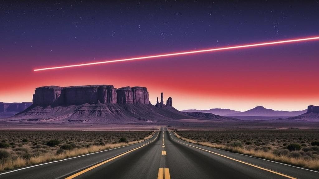Synthwave Highway in Neon Style