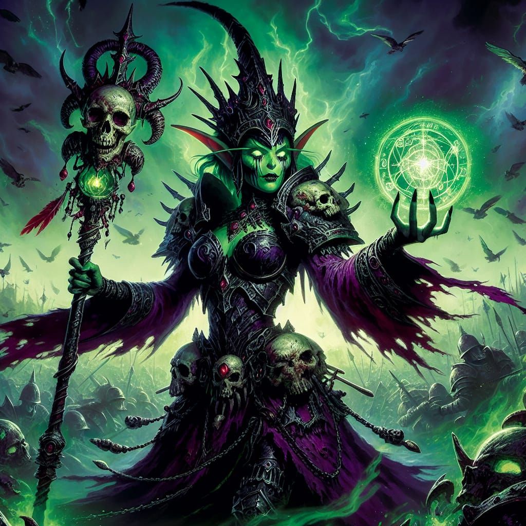 Evil Pixie Necromancer with Ominous Green Aura