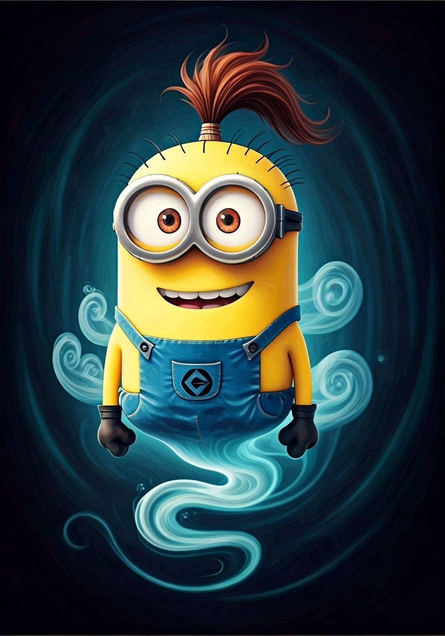 Minion as Genie in Ethereal Acrylic Fantasy