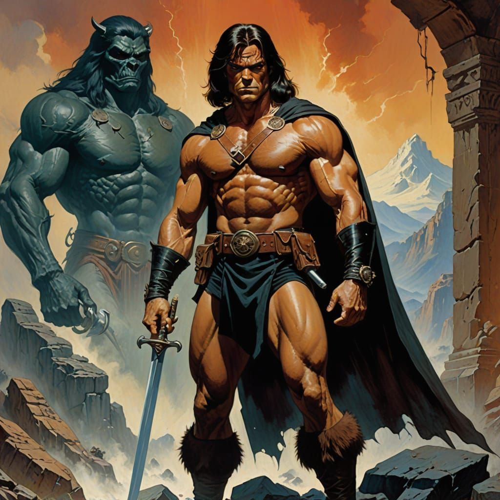 Barbarian Conan Doyle in Vargas Style