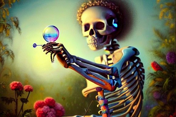 Skeleton's Garden: Bubbles in a Mystical Aetherpunk Style
