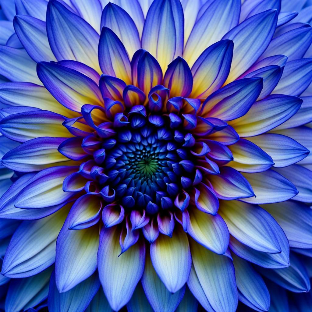 Indigo Dahlia in Macro Photography