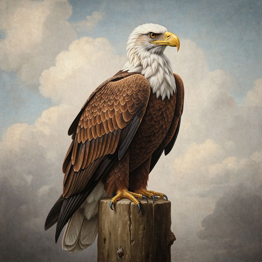 Intricate Eagle Collage Amidst Destruction