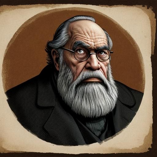 Digital Painting of a Grumpy Old Curmudgeon