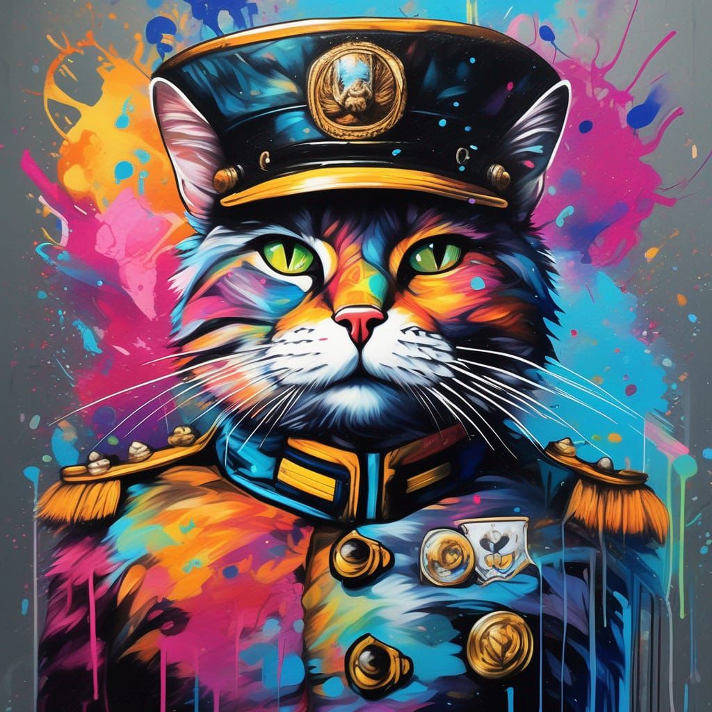 Cat Captain of the Titanic: Graffiti Art