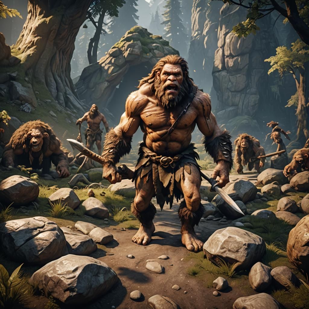 Detailed 3D Neanderthal Render in 8K