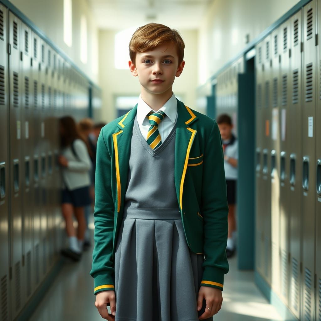 School Uniform Portrait in Cinematic Style