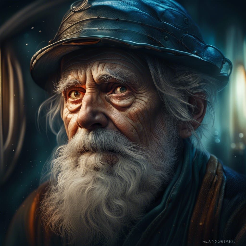 Lighthouse Keeper Portrait in Hyperrealism Style