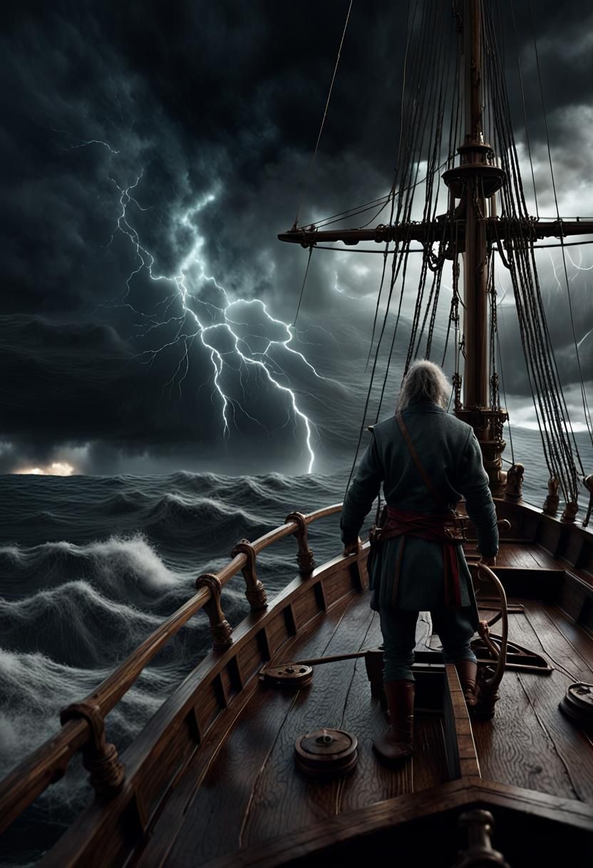 Steering into the Storm: A Cinematic Seascape