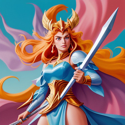 She-Ra Hero in Cel Animation Style