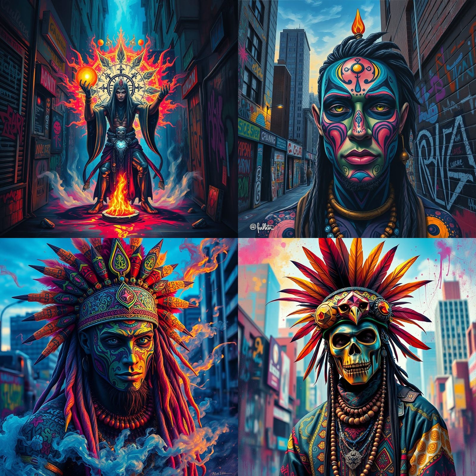 Urban Shamanist Graffiti Art in Street Style