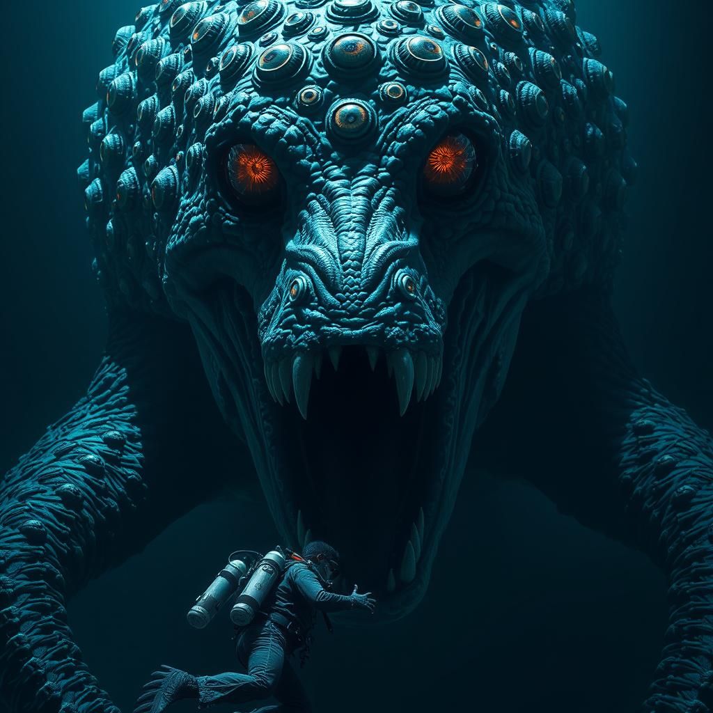 Gargantuan Reptilian Cryptid Merged with Cosmic Horror