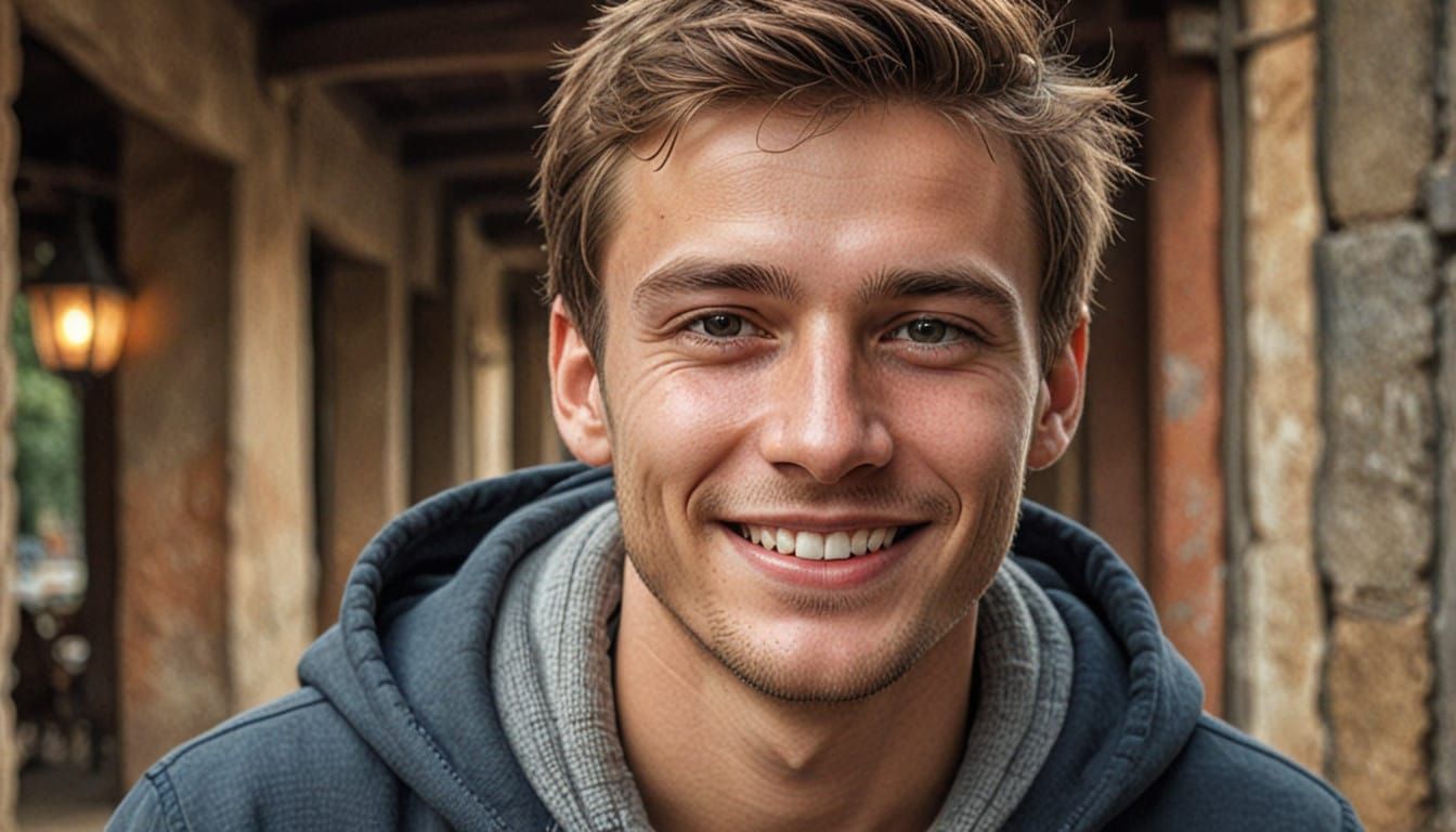 Youthful Male Portrait in Cinematic Style