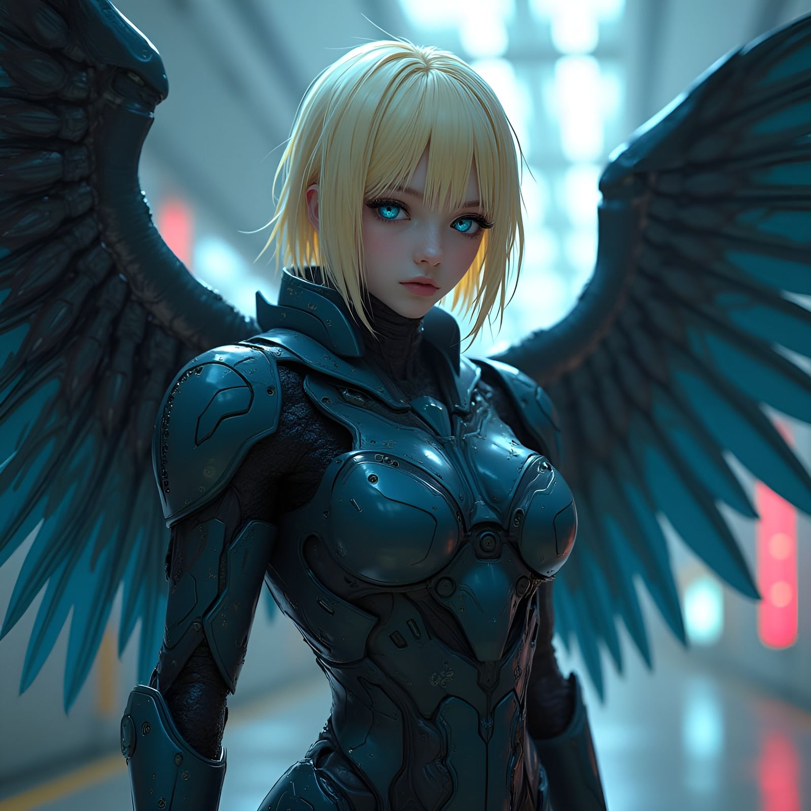 Cyberpunk Supersoldier in Exoskeleton Armor