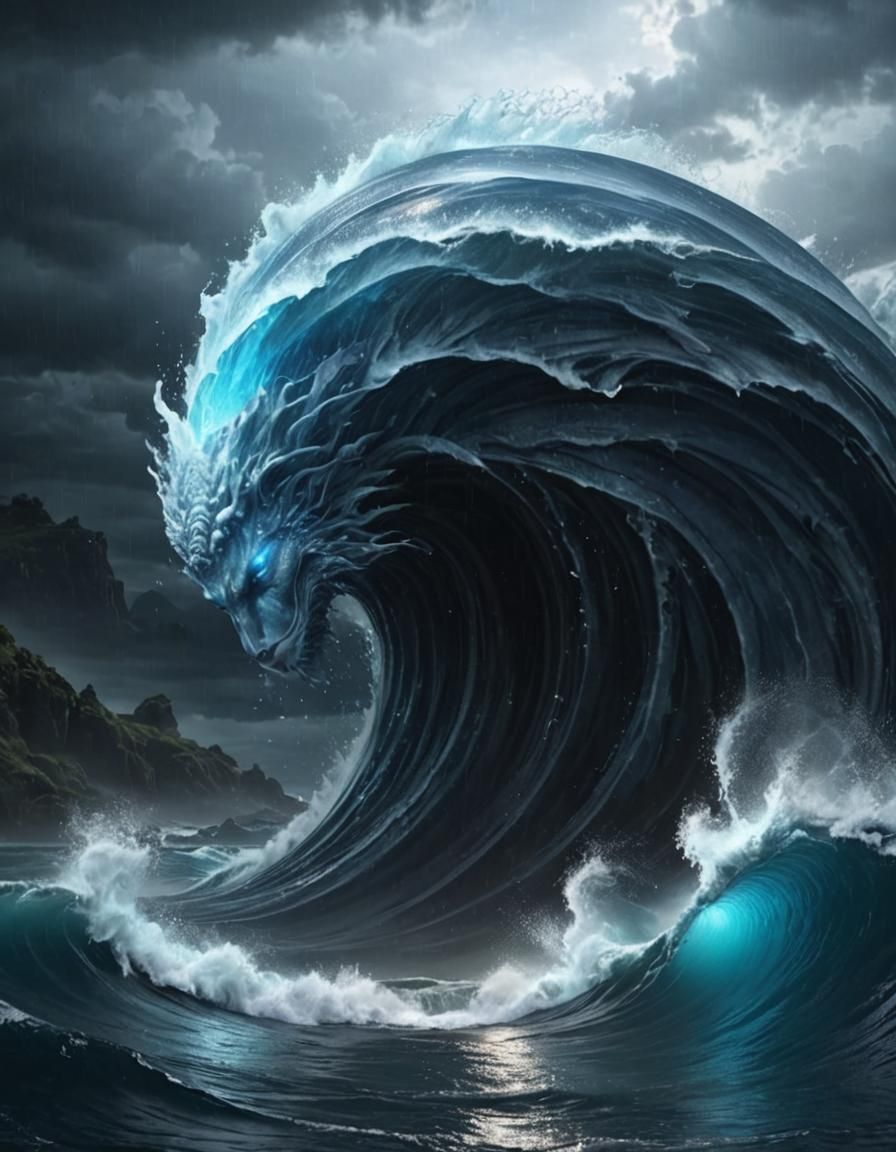 Breathtaking Water Elemental Digital Matte Painting