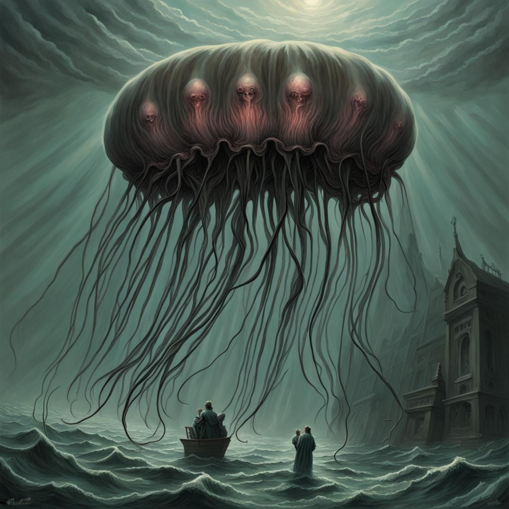 Demonic Eldritch Colossal Box Jellyfish