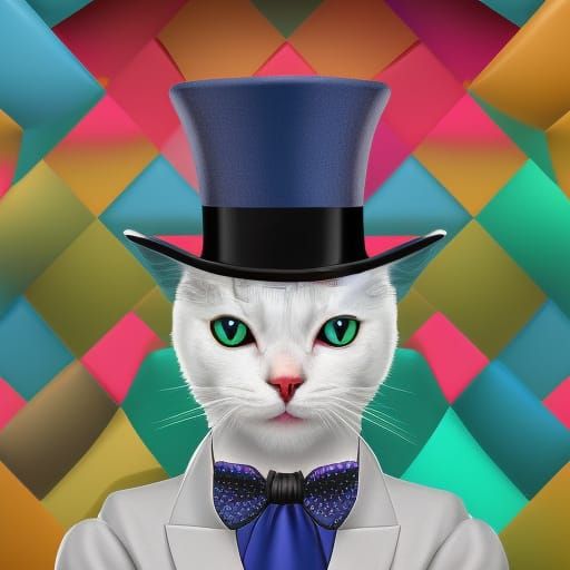 Psychedelic Cat Avatar in Digital Art Style