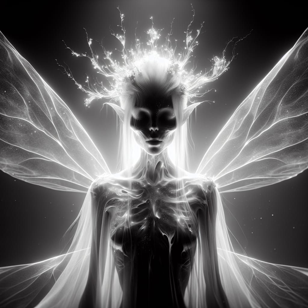 Ethereal Ghost Fairy Portrait in Hyperrealism