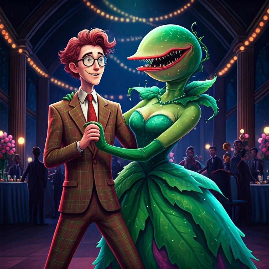 Seymour and Audrey II Dance in Ballroom