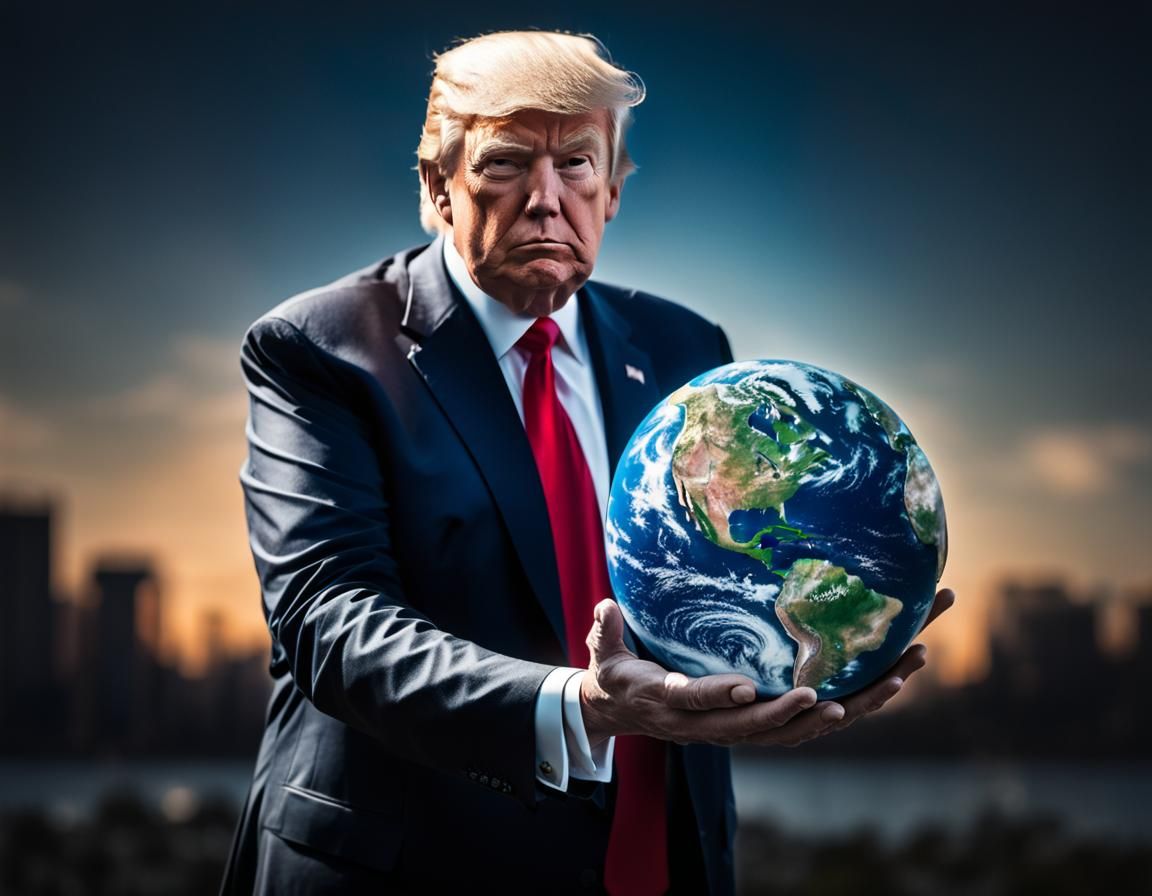 Donald Trump Holds The Earth: Professional Photo