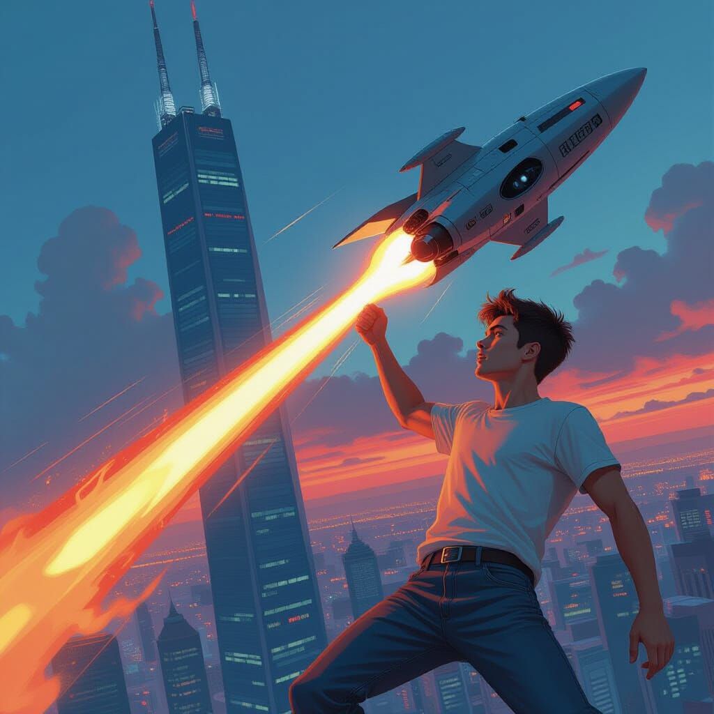 Telekinetic Hero Saves City from Spaceship