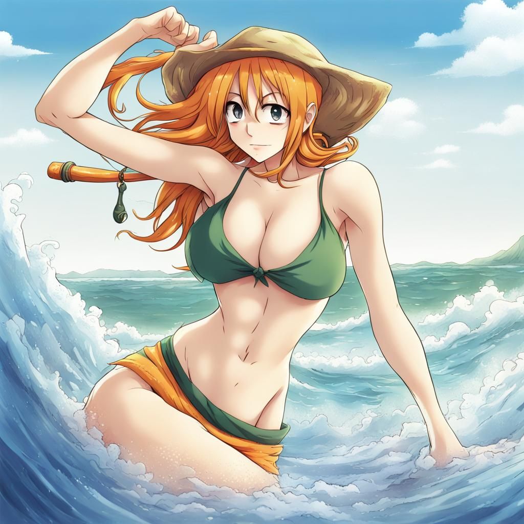 Anime Style Nude Figure in Key Visual Art