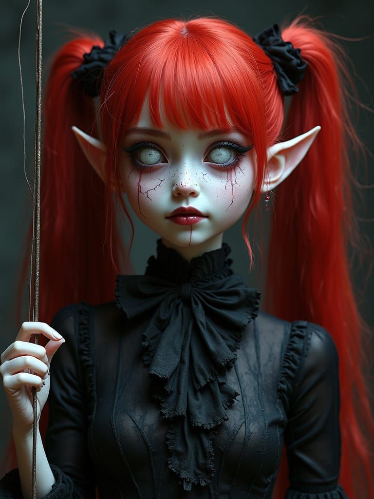 Haunting Asian Elf Puppet Portrait