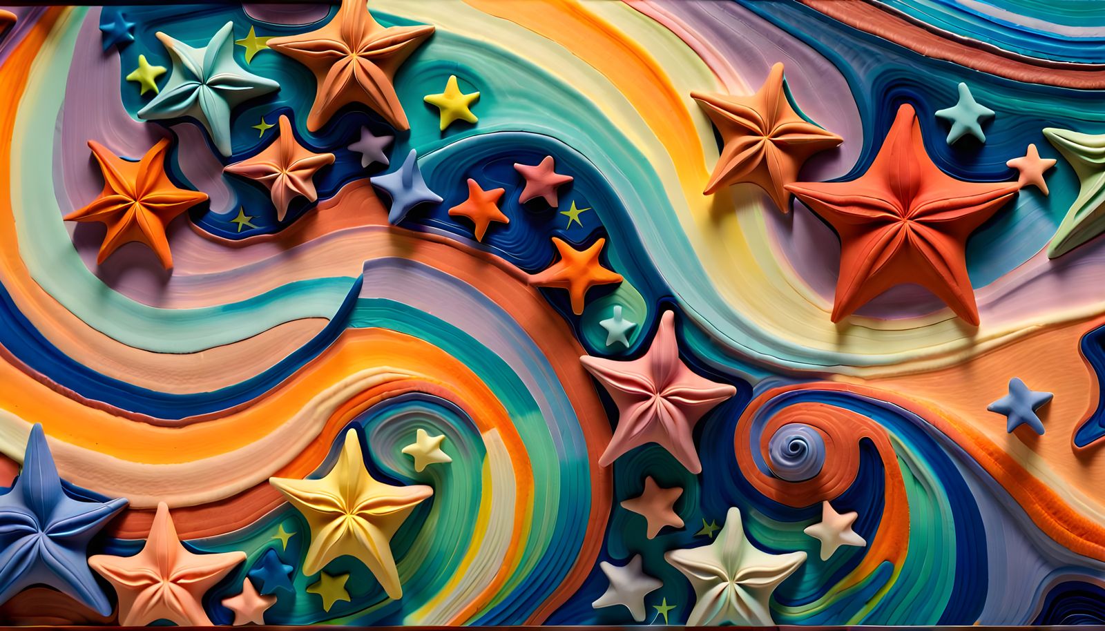 Colorful Star Cluster Formation in Impasto Style