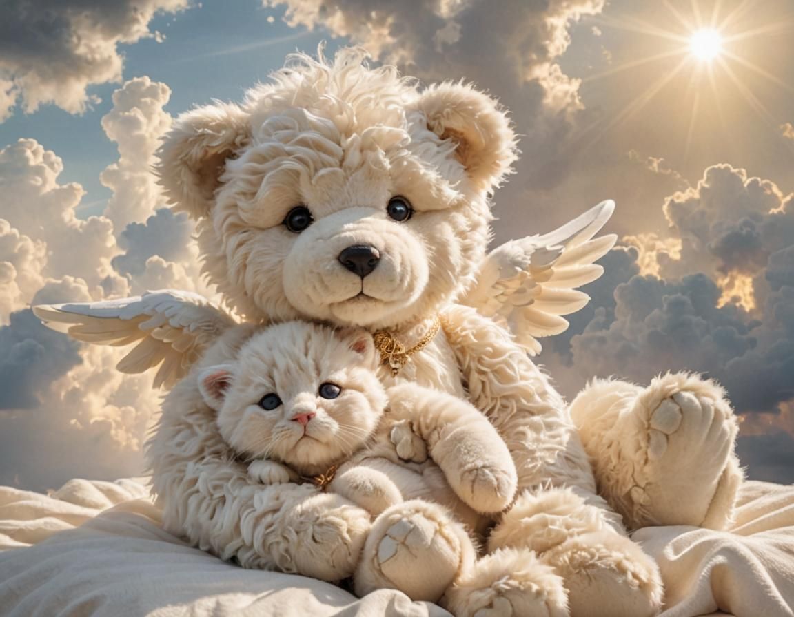 A very large white angel steif Teddy Bear the most lovable f...