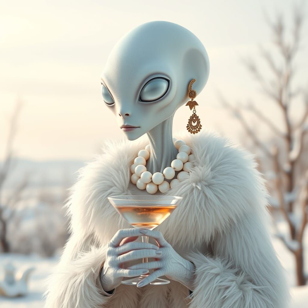 Alien in Fur Coat Vogue Editorial