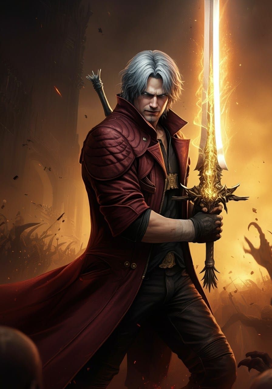 Hyperrealistic Dante with Rebellion in Gothic Futurism