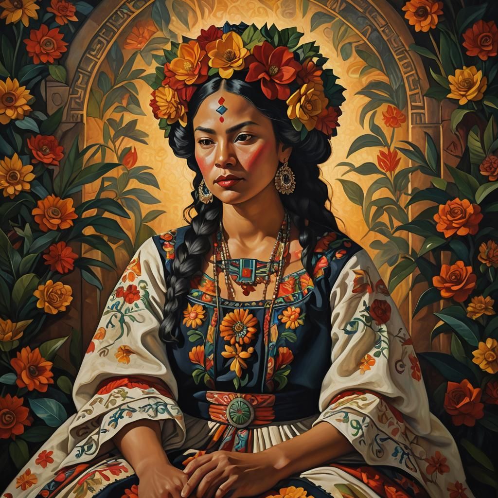 Captivating Portrait in Diego Rivera Style